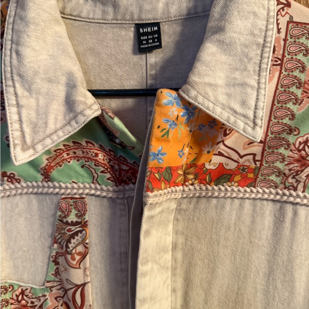 SHEIN Boho Patchwork Jumpsuit Small - image 3